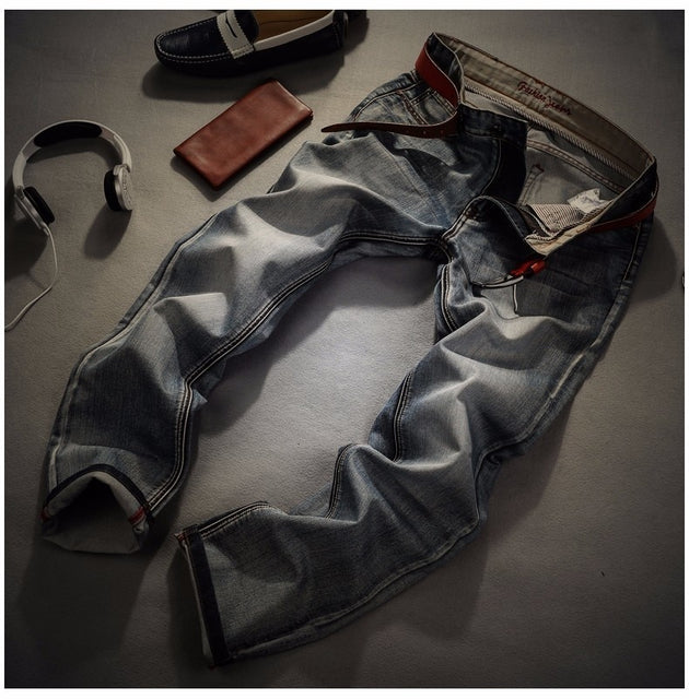Men's Frayed Imprinted Fashion Jeans - TrendSettingFashions