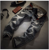 Men's Frayed Imprinted Fashion Jeans - TrendSettingFashions