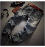Men's Frayed Imprinted Fashion Jeans - TrendSettingFashions