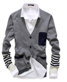 Men's Fashion Cardigan With Stripes - TrendSettingFashions