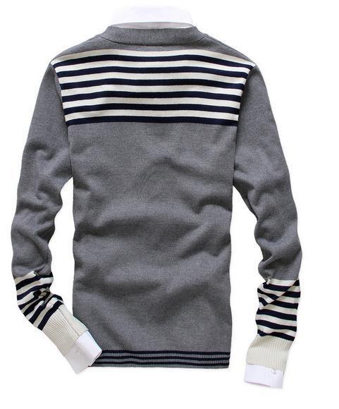 Men's Fashion Cardigan With Stripes - TrendSettingFashions 