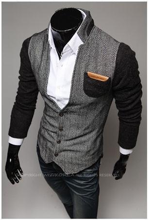Men's Fashion Cardigan With High Collar - TrendSettingFashions
