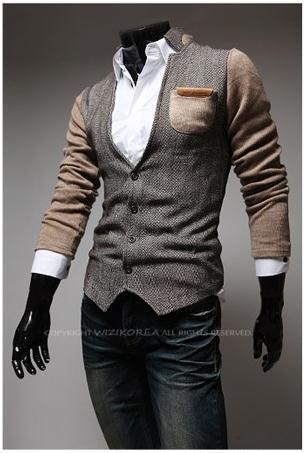 Men's Fashion Cardigan With High Collar - TrendSettingFashions