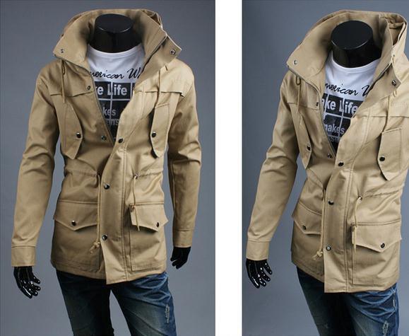 Men's High Collar Hooded Jacket - TrendSettingFashions