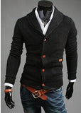 Men's Leather Patchwork Cardigan - TrendSettingFashions 