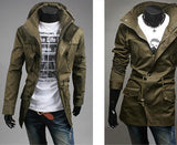 Men's High Collar Hooded Jacket - TrendSettingFashions
