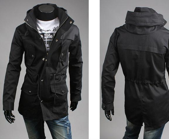 Men's High Collar Hooded Jacket - TrendSettingFashions