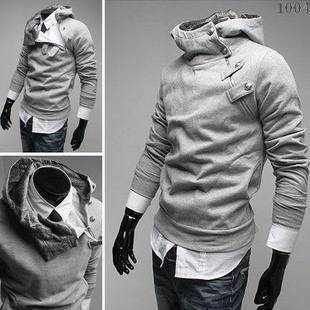 Men's High Collar Button Half Zip Sweatshirt - TrendSettingFashions