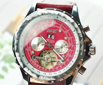 Men's Luxury Red Dial Watch - TrendSettingFashions 