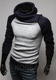 Men's High Collar Pullover Sweater - TrendSettingFashions
