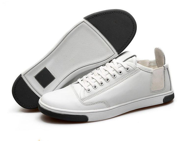 Genuine Leather Casual Sneakers Lace Up Men's Flats - TrendSettingFashions 