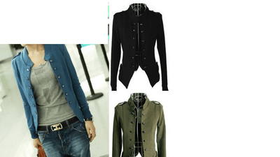 Women's Epaulet Military Style Jacket - TrendSettingFashions 