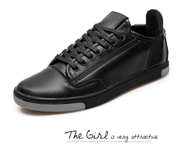Genuine Leather Casual Sneakers Lace Up Men's Flats - TrendSettingFashions 