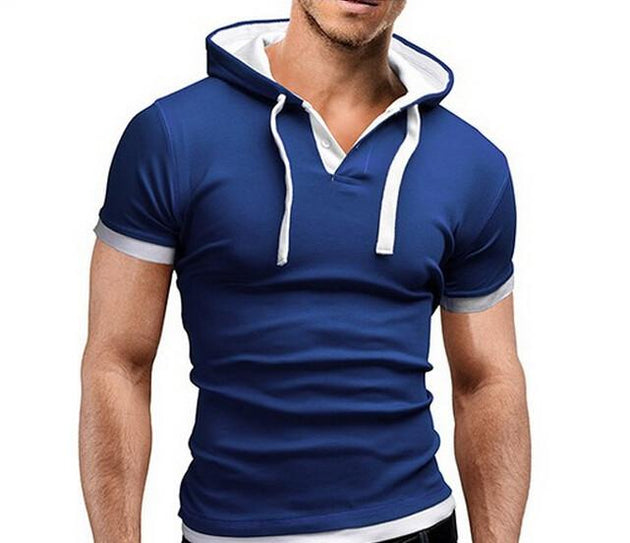 Men's Short Sleeved Hooded T-Shirts With 8 Color Options - TrendSettingFashions 