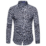 Men's Leopard And Flower Print Dress Shirt Up To 5XL - TrendSettingFashions 