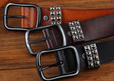 Genuine Leather Rivet Belt Style 2 - TrendSettingFashions 