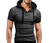 Men's Short Sleeved Hooded T-Shirts With 8 Color Options - TrendSettingFashions 