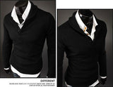 Men's Pullover Button Up High Collar Sweater - TrendSettingFashions 
