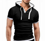 Men's Short Sleeved Hooded T-Shirts With 8 Color Options - TrendSettingFashions 