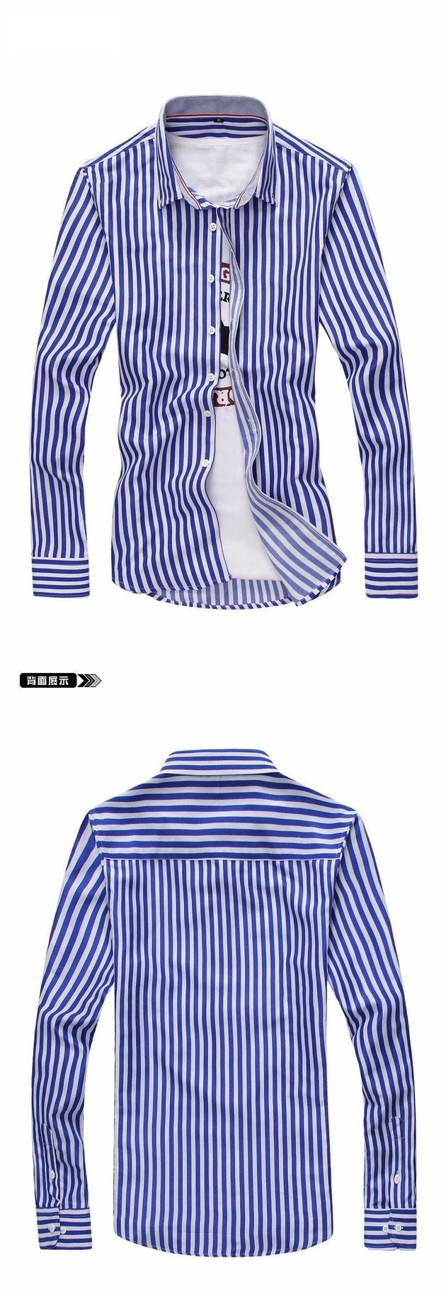Men's Striped Dress Shirt - TrendSettingFashions 
