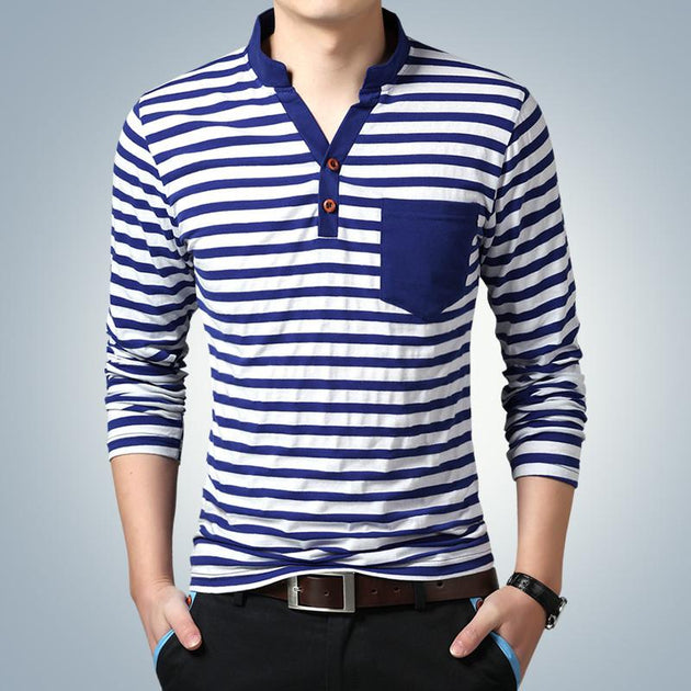 Men's Fashion Striped T-Shirt - TrendSettingFashions 