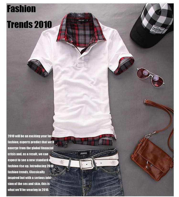 Men's Plaid Collar Shirt - TrendSettingFashions 