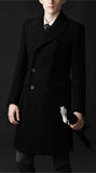 Men's Button Up Business Fashion Dress Wool Coat - TrendSettingFashions 