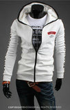 Men's Full Zip Sweatshirt With Zipper and Hoodie Colored Outline - TrendSettingFashions 