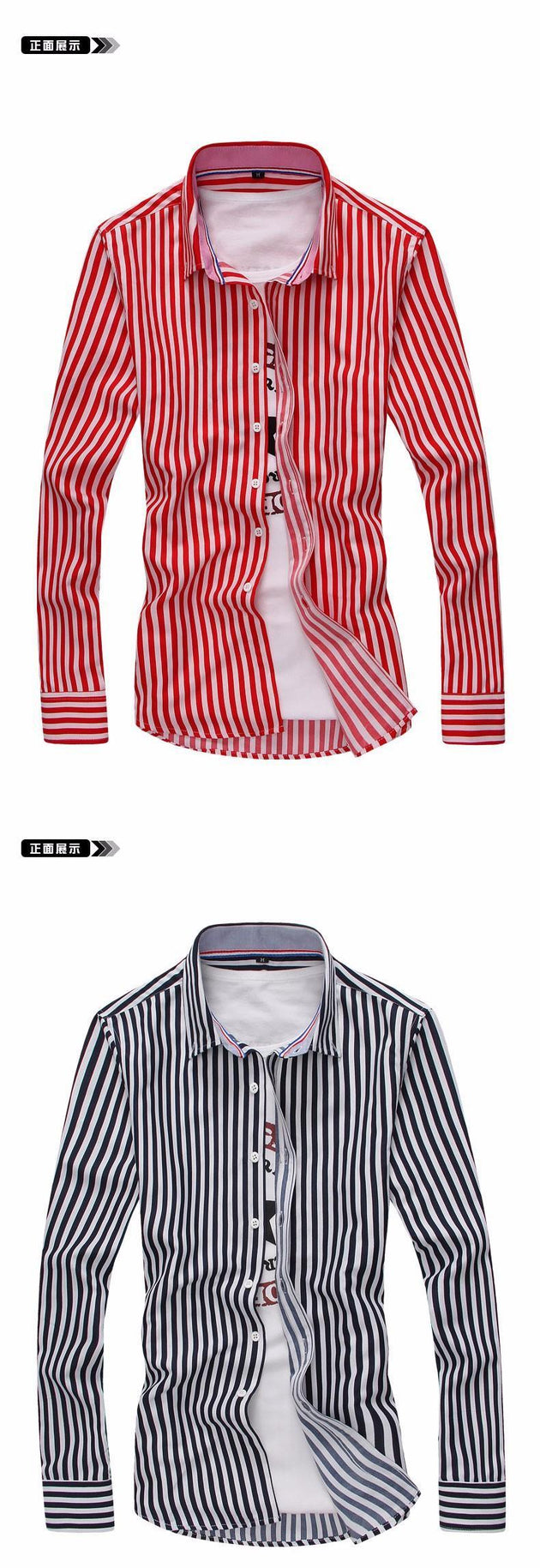 Men's Striped Dress Shirt - TrendSettingFashions 