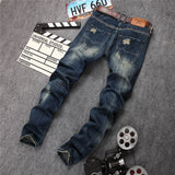 Men's Designer Ripped Patched Jeans - TrendSettingFashions 
