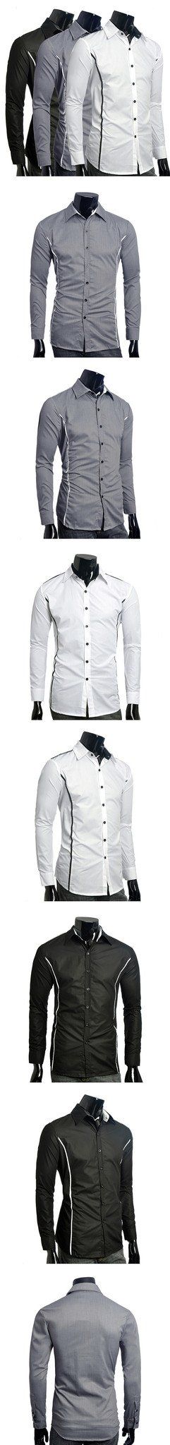 Men's Dress Shirt With Pin Stripe Side - TrendSettingFashions 