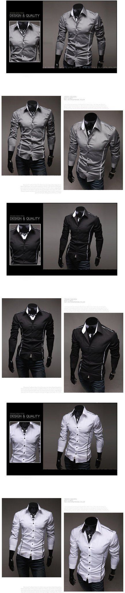 Men's Dress Shirt With Pin Stripe Side - TrendSettingFashions 