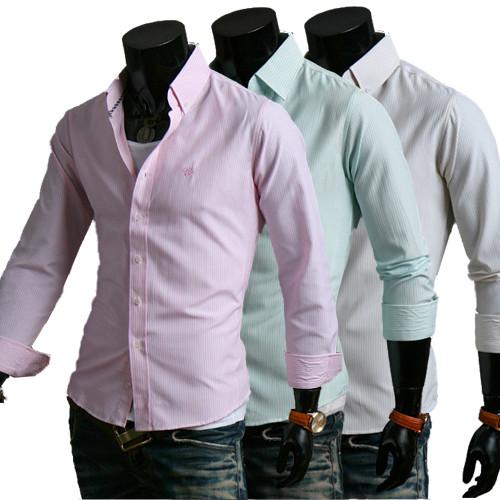 Men's Clean Stripe Dress Shirt - TrendSettingFashions 