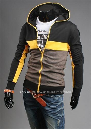 Men's Full Zip 3 tone Jacket Hoodie - TrendSettingFashions 