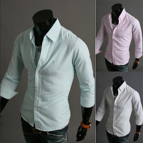 Men's Clean Stripe Dress Shirt - TrendSettingFashions 