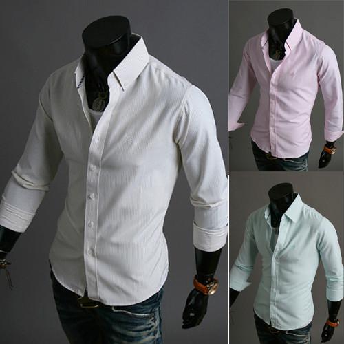 Men's Clean Stripe Dress Shirt - TrendSettingFashions 