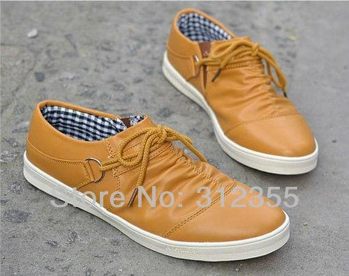 Men's Ruffle Leather Slip On Flat Shoes - TrendSettingFashions 