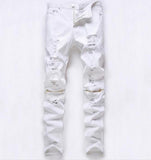 Men's Red, Orange Or Blue Denim Ripped Fashion Jeans - TrendSettingFashions 