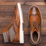 Men's Fashion Brogue Leather Boots! (Up To Size 13) - TrendSettingFashions 