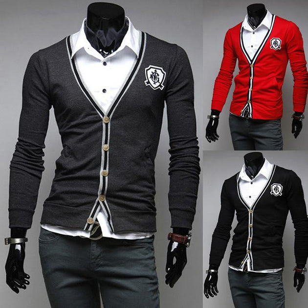 Men's Patch Cardigan - TrendSettingFashions 