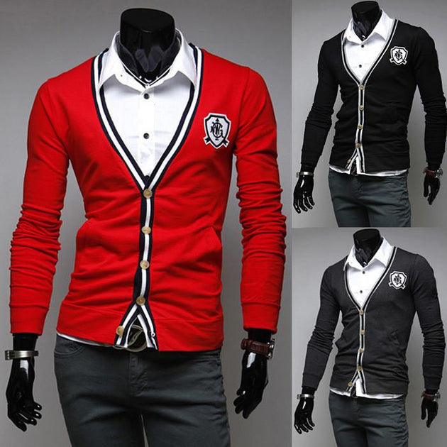 Men's Patch Cardigan - TrendSettingFashions 