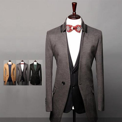 Men's Long Fashion Blazer - TrendSettingFashions 