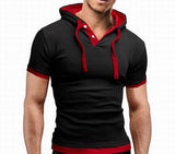 Men's Short Sleeved Hooded T-Shirts With 8 Color Options - TrendSettingFashions 