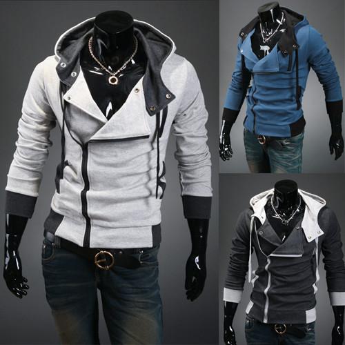Men's Full Zip 2 Tone Hoodie - TrendSettingFashions 