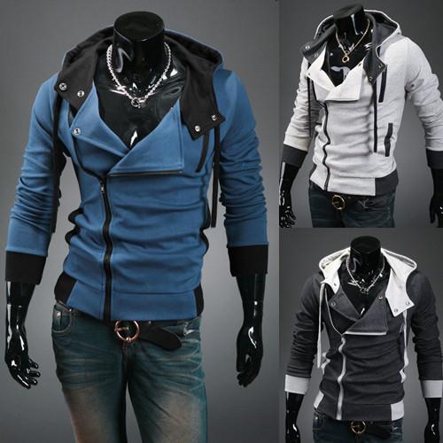 Men's Full Zip 2 Tone Hoodie - TrendSettingFashions 