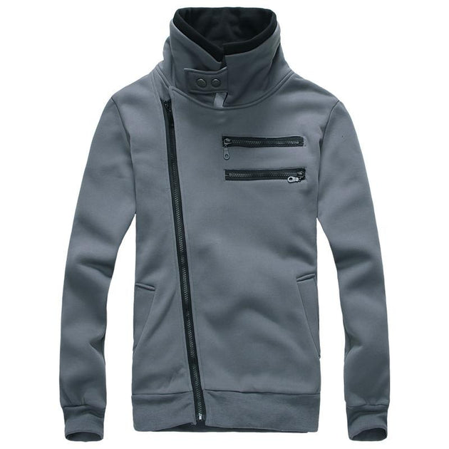 Men's Right Hand Zip with High Collar - TrendSettingFashions 