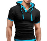Men's Short Sleeved Hooded T-Shirts With 8 Color Options - TrendSettingFashions 