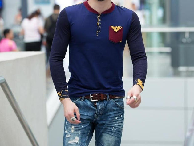 Men's Casual Colored Pocket Fashion T-Shirt - TrendSettingFashions 