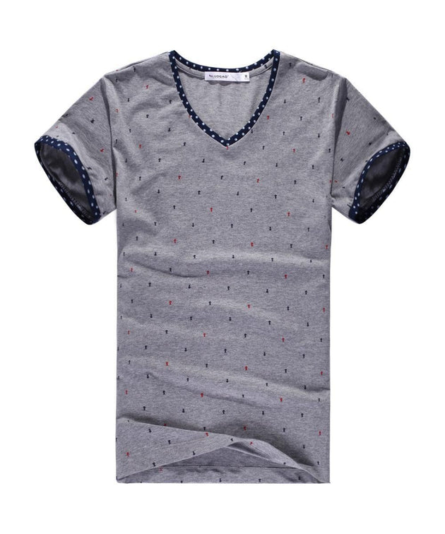 Men's Color Point Top V-Neck T-Shirt - TrendSettingFashions 