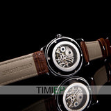 Men's Brown Band Silver Trim Visible Gear Watch - TrendSettingFashions 